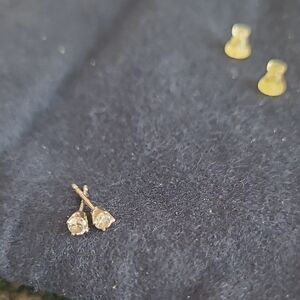 Elegant 10k Gold and Diamond Stud Earrings